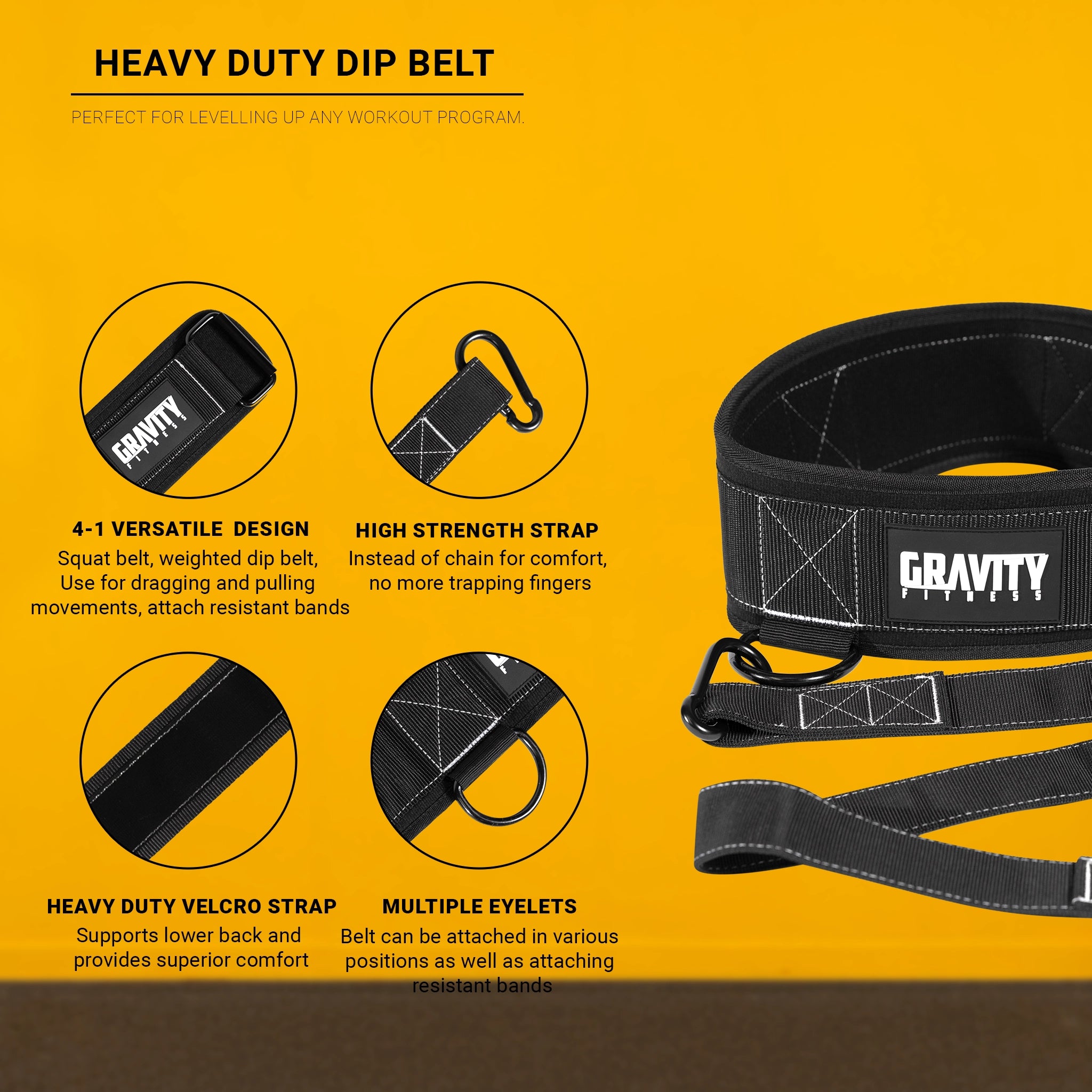 Gravity Fitness Advanced 4 in 1  Heavy Duty Workout/Dip Belt