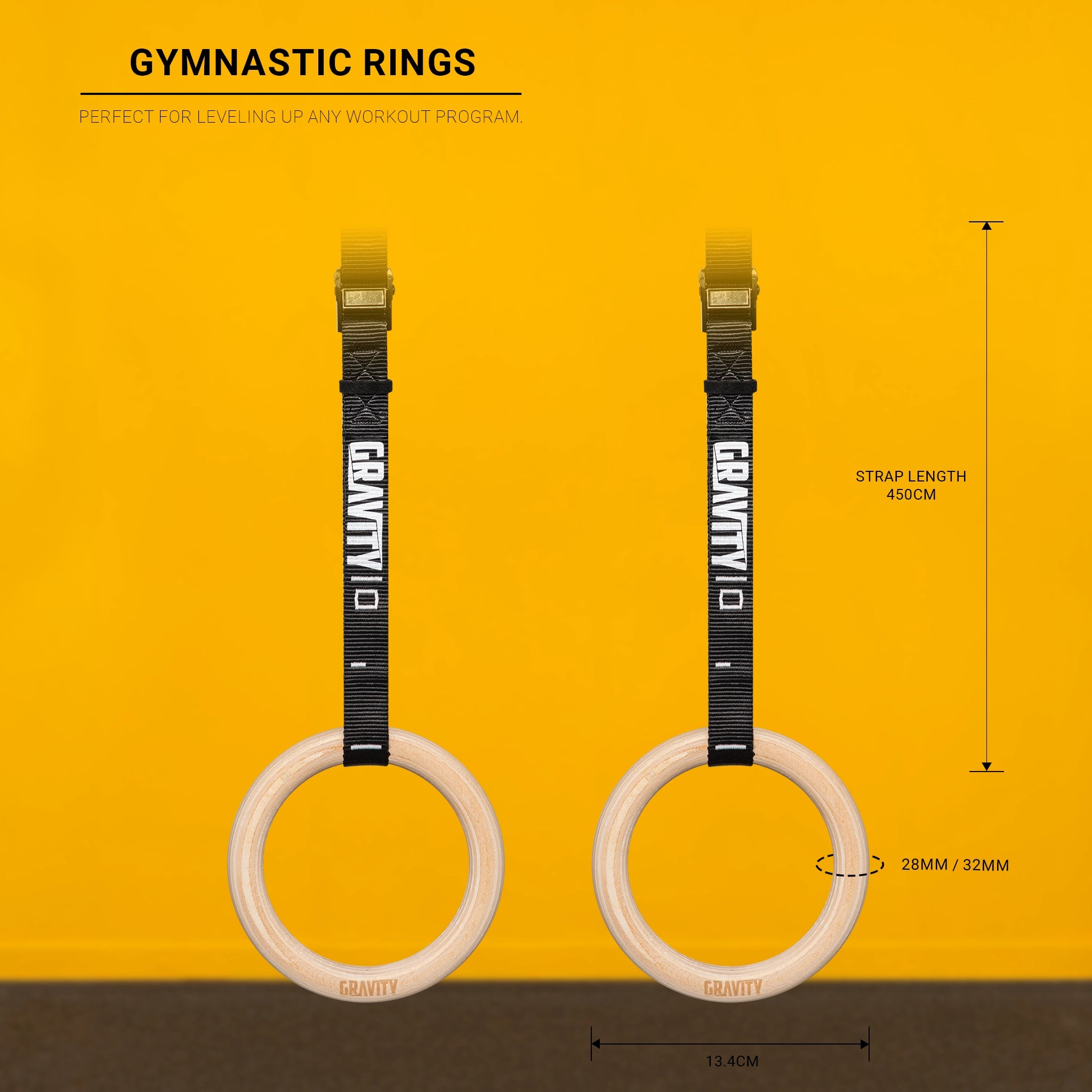 Gravity Fitness Wooden Gymnastic Rings