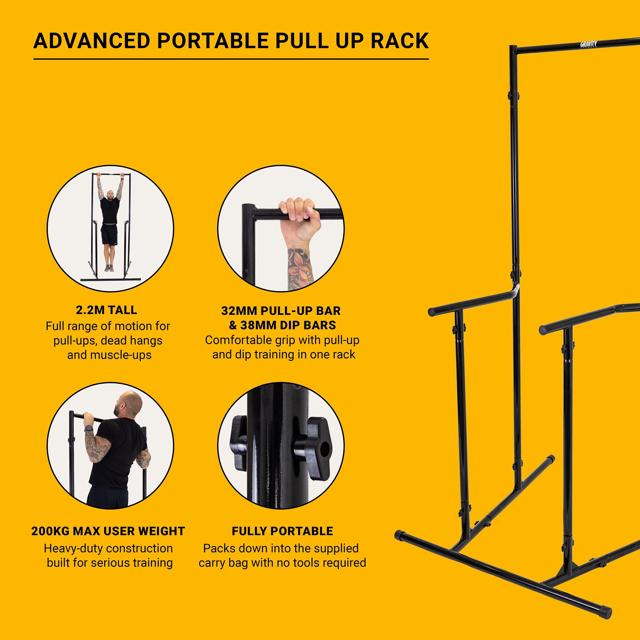 Gravity Fitness Advanced Portable Pull Up Rack