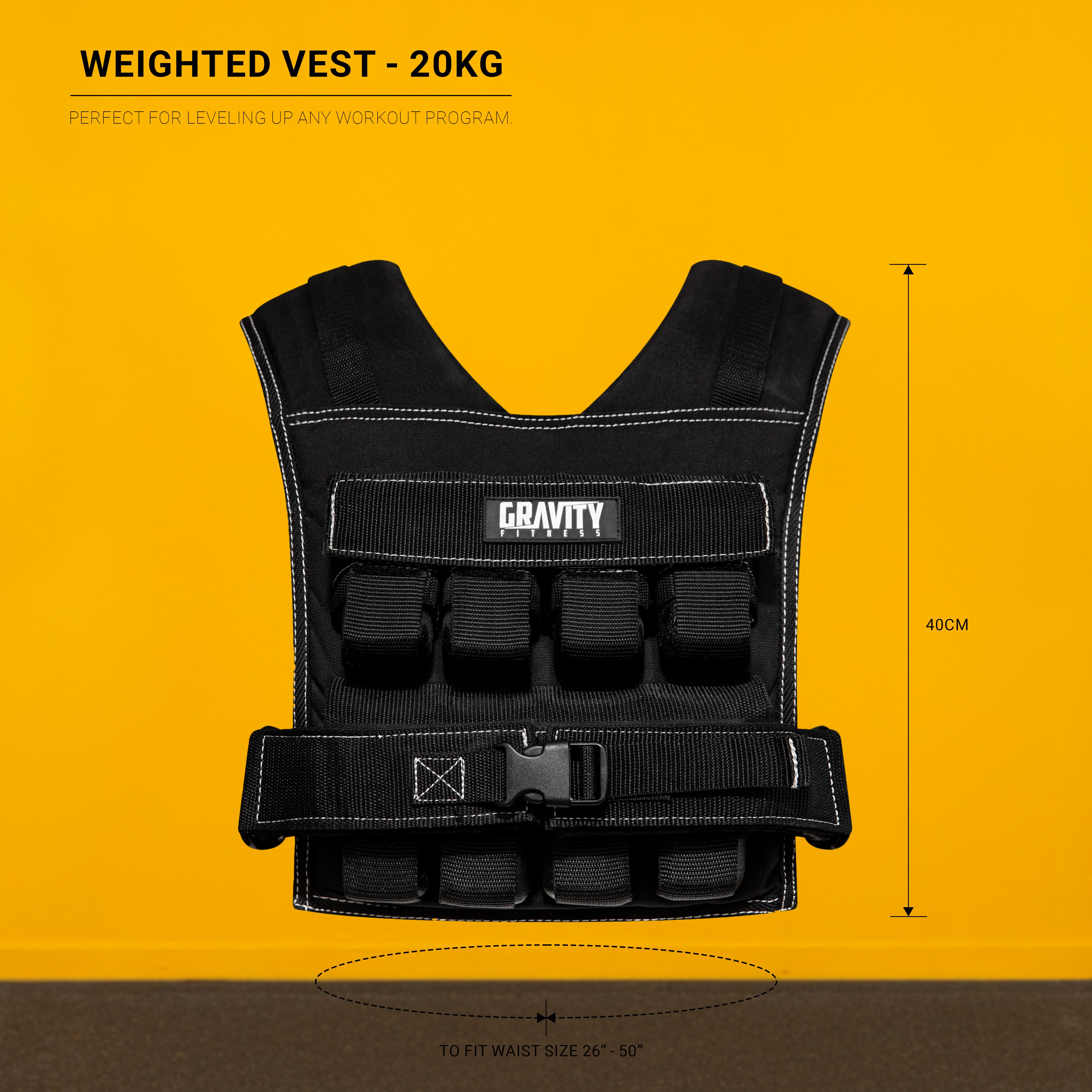 Schwerkraft -Fitness 10 kg, 20 kg und 30 kg gewichtete Weste
