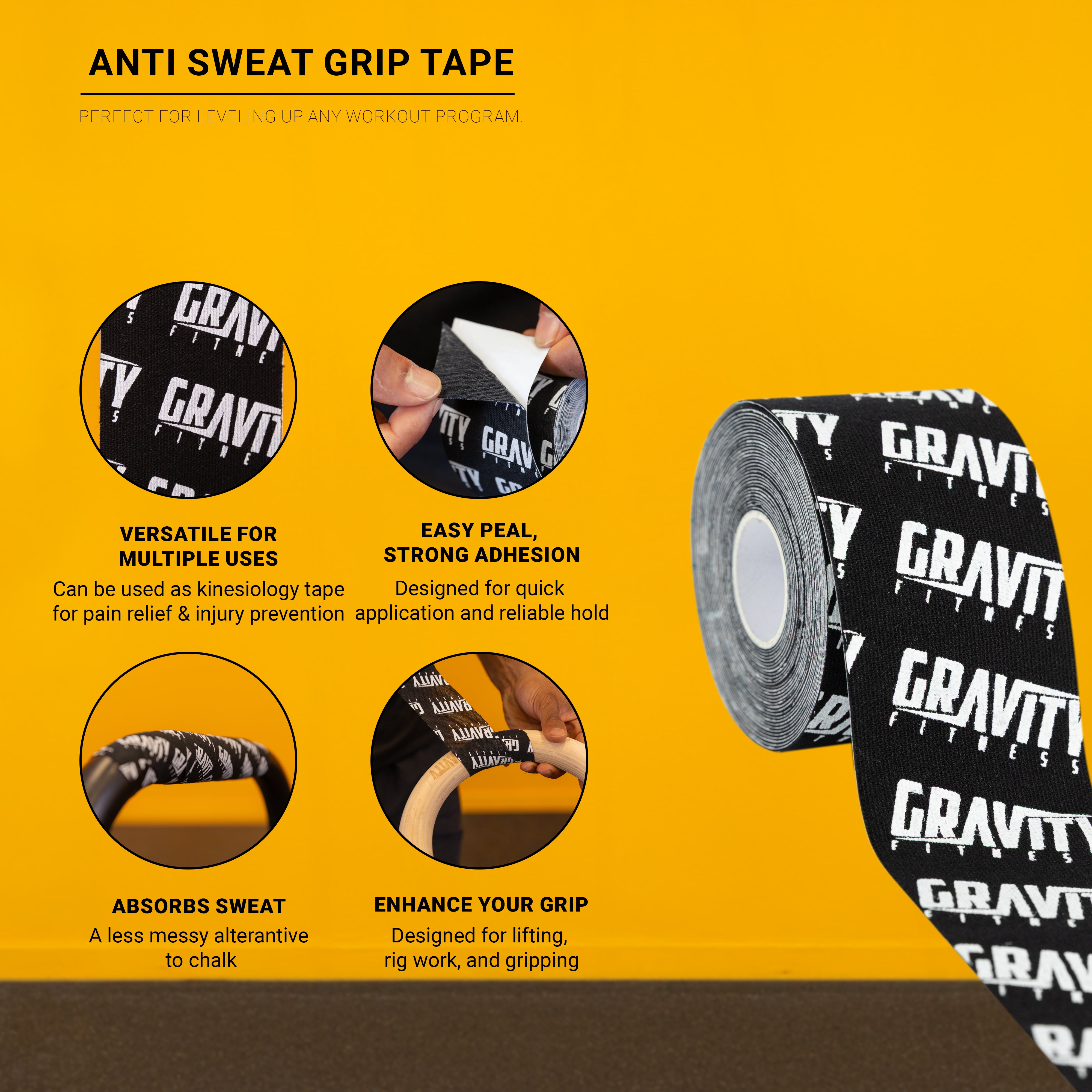 Gravity Fitness Anti sudor cinta adhesiva