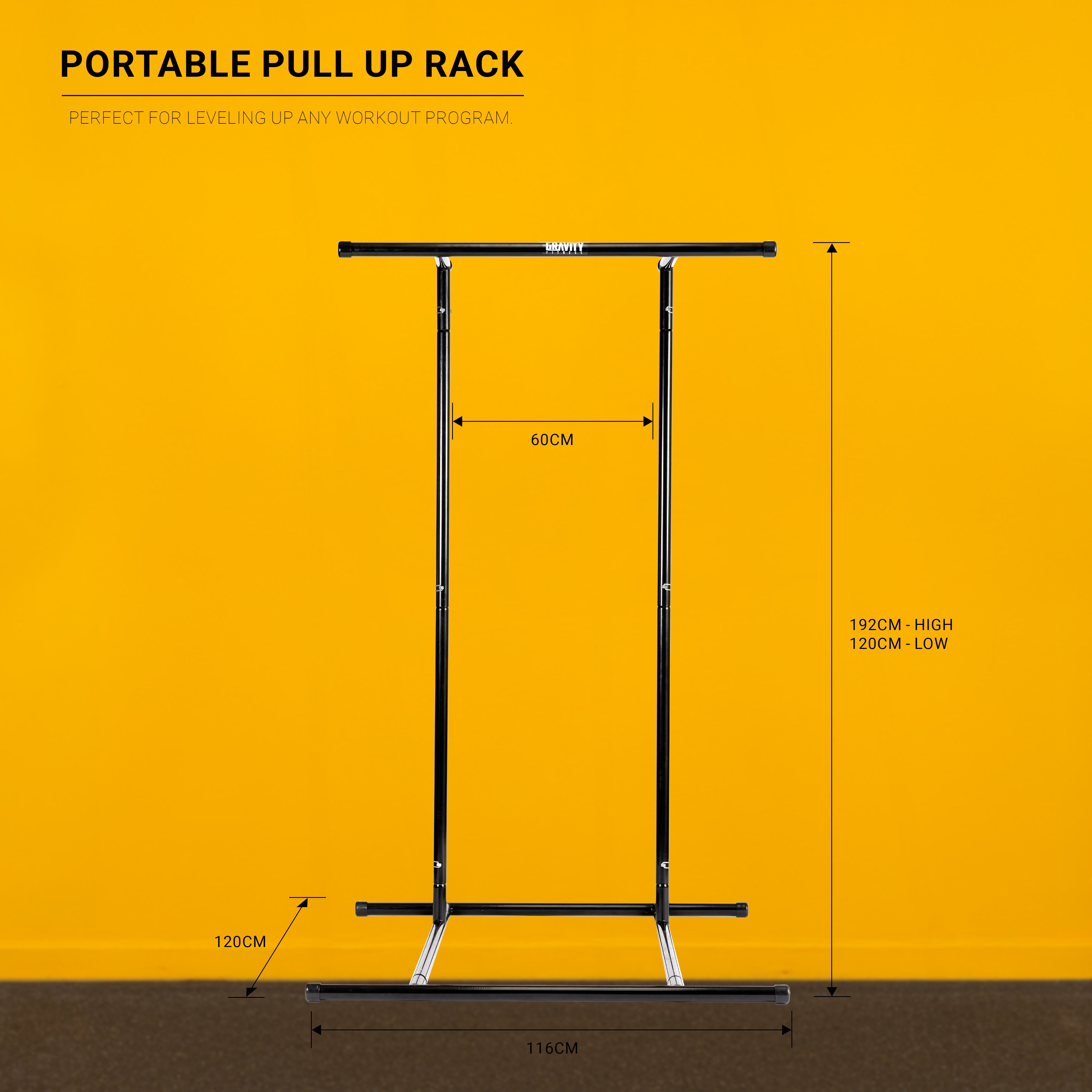 Gravity Fitness Portable Pull up Rack & Bag, Optional Extension Kit
