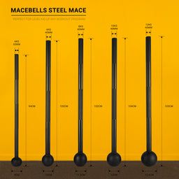 Schwerkraft -Fitness "Macebells" Stahlstreitkräfte 4 kg - 12 kg