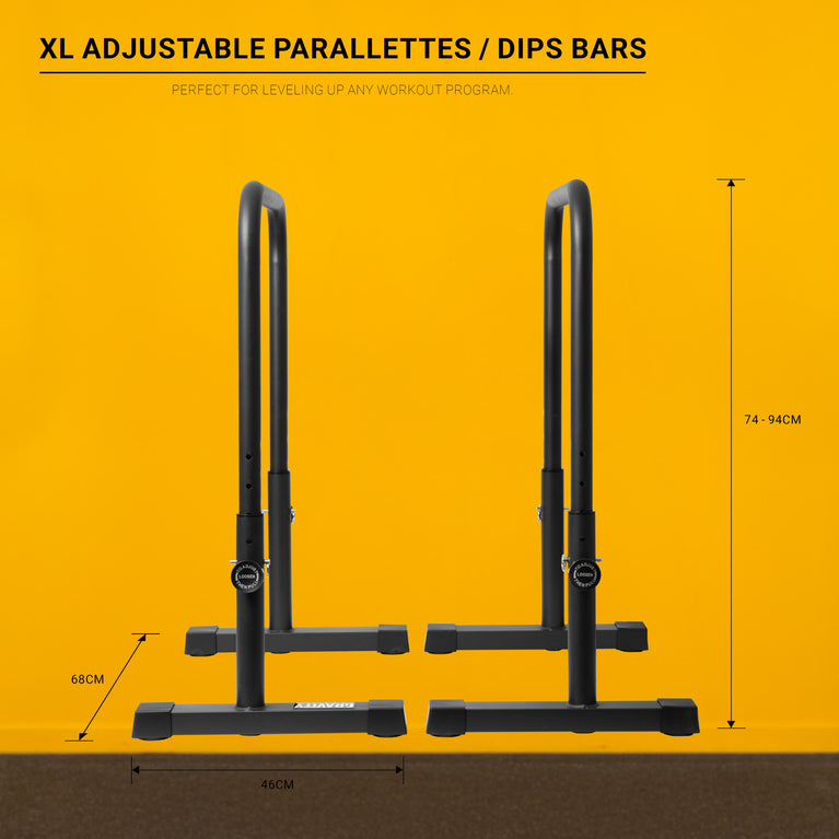 Gravity Fitness XL Einstellbare Paralletten/Dips -Stangen