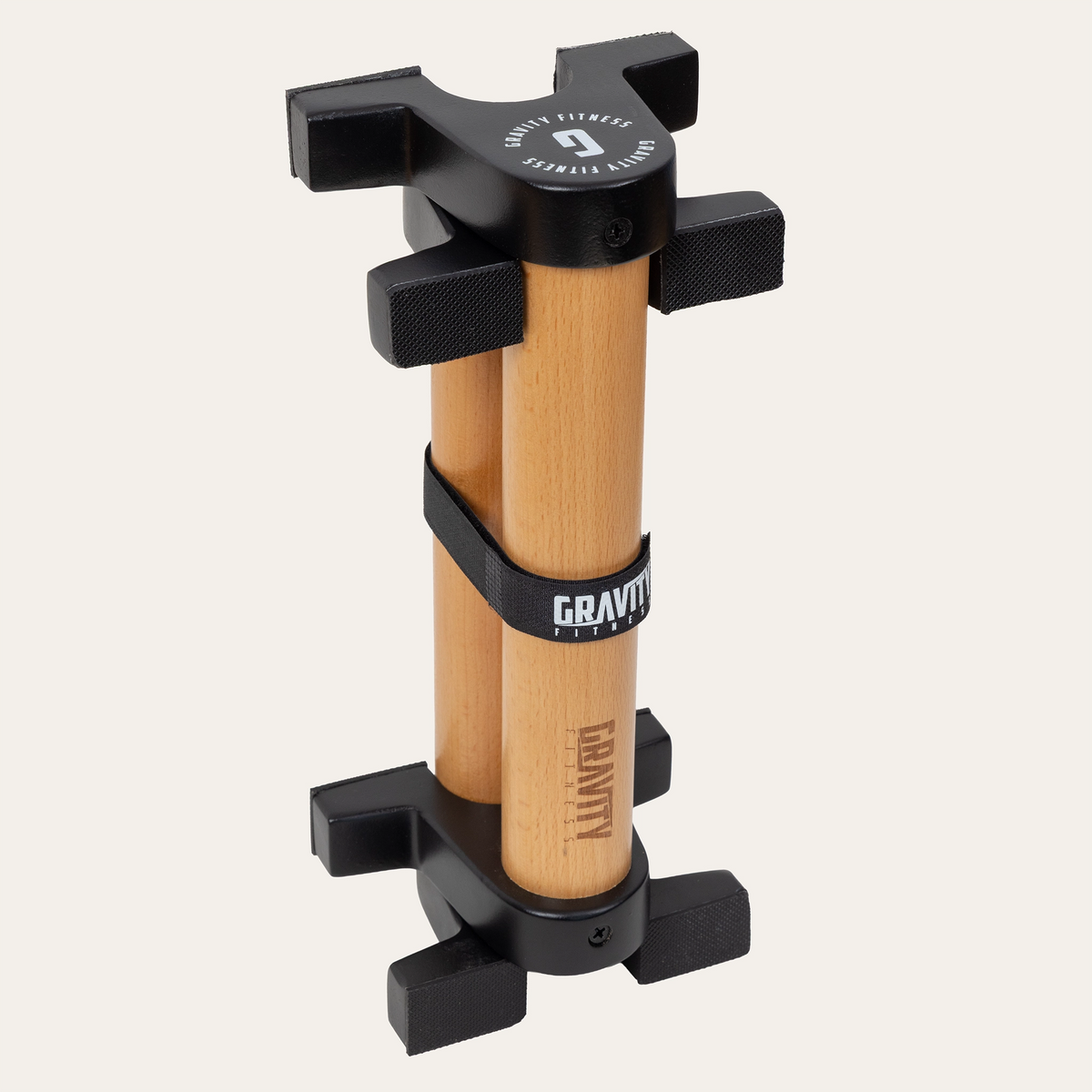 Gravity Fitness Wooden Push Up Parallettes - Black or White Options