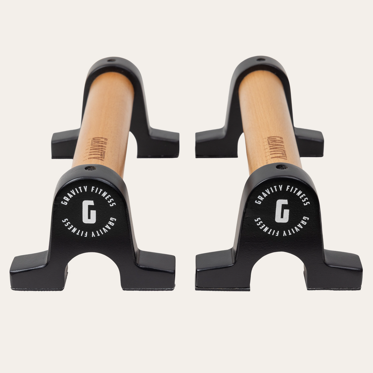 Gravity Fitness Wooden Push Up Parallettes - Black or White Options