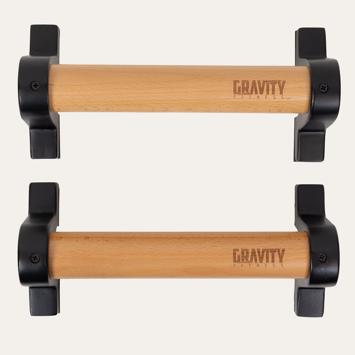 Gravity Fitness Wooden Push Up Parallettes - Black or White Options