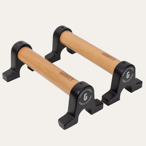 Gravity Fitness Wooden Push Up Parallettes - Black or White Options