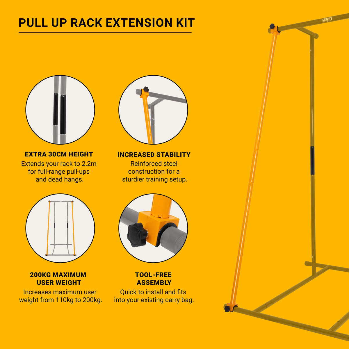 Gravity Fitness Pull Up Rack Extension Kit