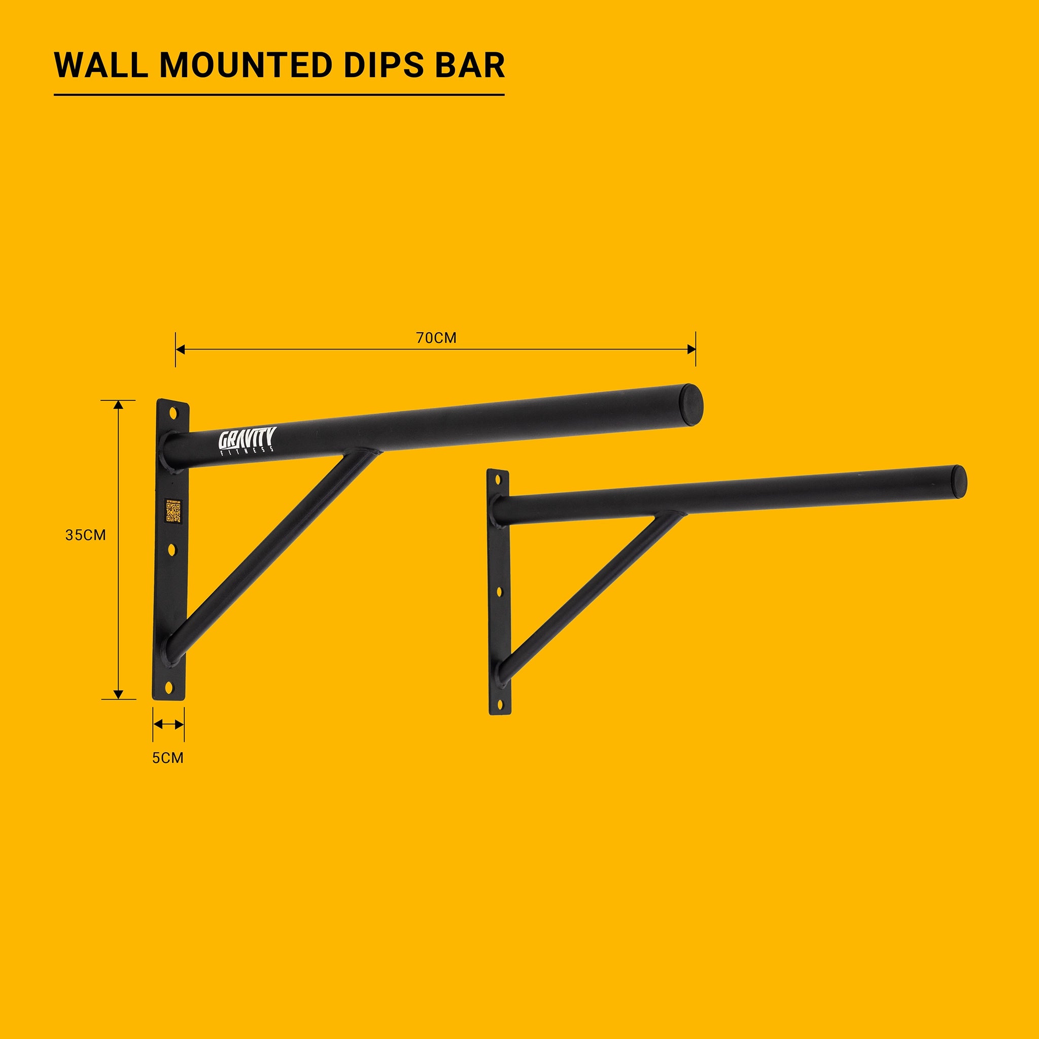 Gravity Fitness Wall Mounted Pull Up & Dip Bars Combo