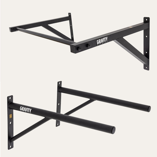Gravity Fitness Wall Mounted Pull Up & Dip Bars Combo