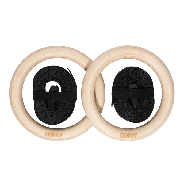 Grade B Gravity Fitness Wooden Gymnastic Rings - Gravity Fitness Equipment